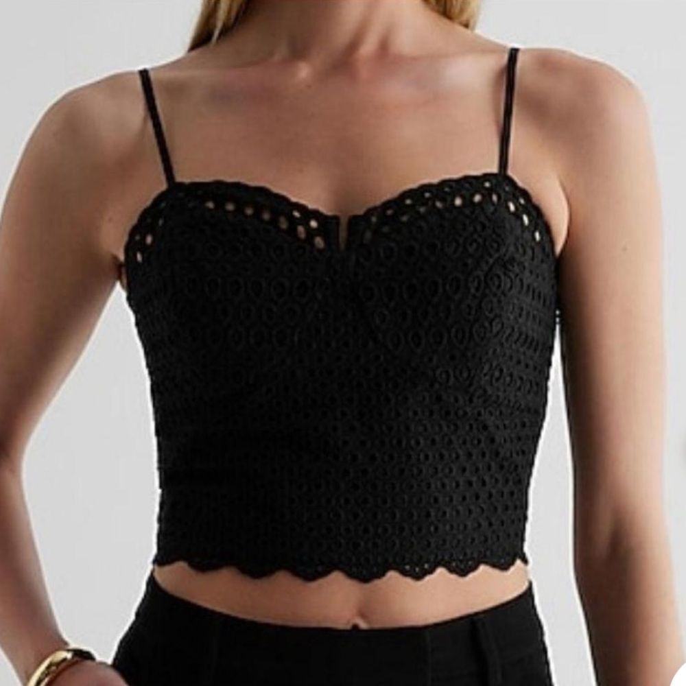 Express Crop Top‎ Elastic Stretch Back Black Size XS NWT IN PACKAGING